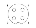 Buchse - Sensorkabel M8 4pol. auf M12 4po., 0,6m