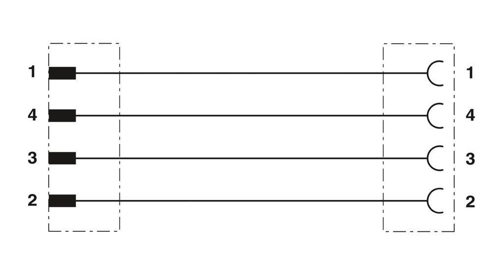 Schema - Sensorkabel, 4pol., Buchse gerade M8 4pol., 5m